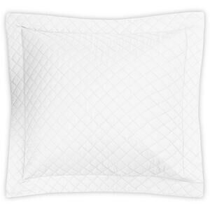 Matouk Quilted Euro Sham in White Cotton Percale Gemma